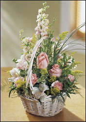  Blushing Beauty Basket from Arthur Pfeil Smart Flowers in San Antonio, TX