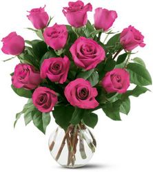 12 Hot Pink Roses from Arthur Pfeil Smart Flowers in San Antonio, TX